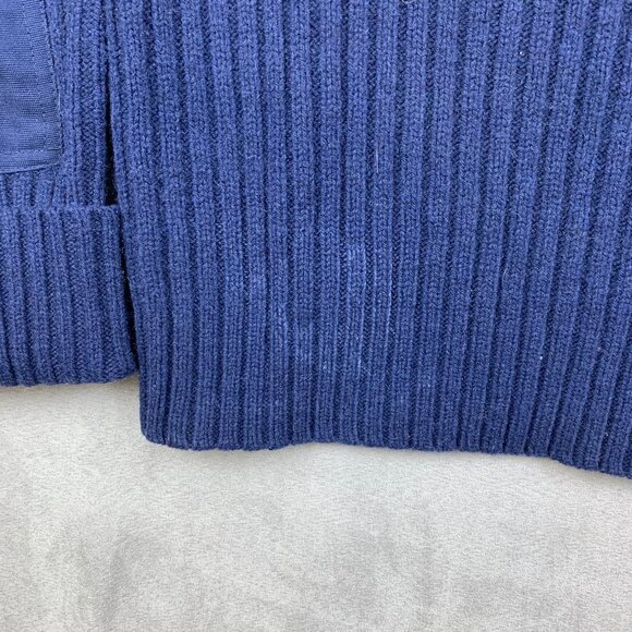 LL Bean Mens Commando Sweater Small Navy Blue Crewneck 100% Merino Lambs Wool - Picture 3 of 8